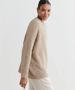 Discount Alpaca Boucle Cocoon Crewneck Women Pullovers