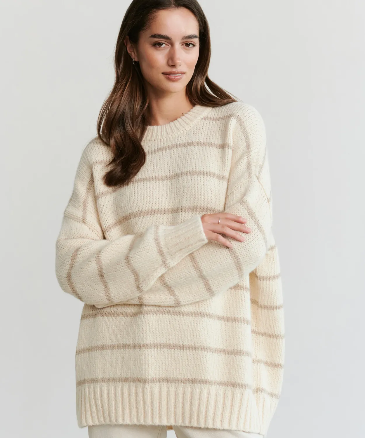 Outlet Alpaca Cocoon Crewneck Women Pullovers