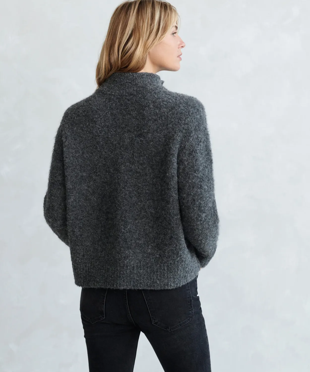 Sale Boucle Button Pullover Women Extended Sizes