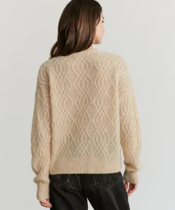 New Cable Crewneck Cardigan Women Cardigans