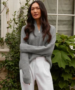 Clearance Cashmere Half Zip Women Half-Zips