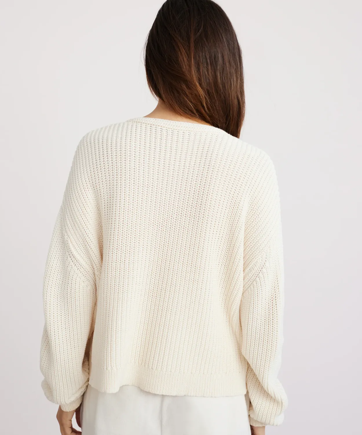 Hot Cropped Cotton Cabin Sweater Women Pullovers