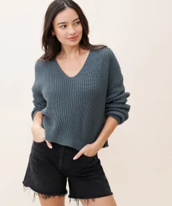 Online Cropped Cotton Cabin Sweater Women Pullovers
