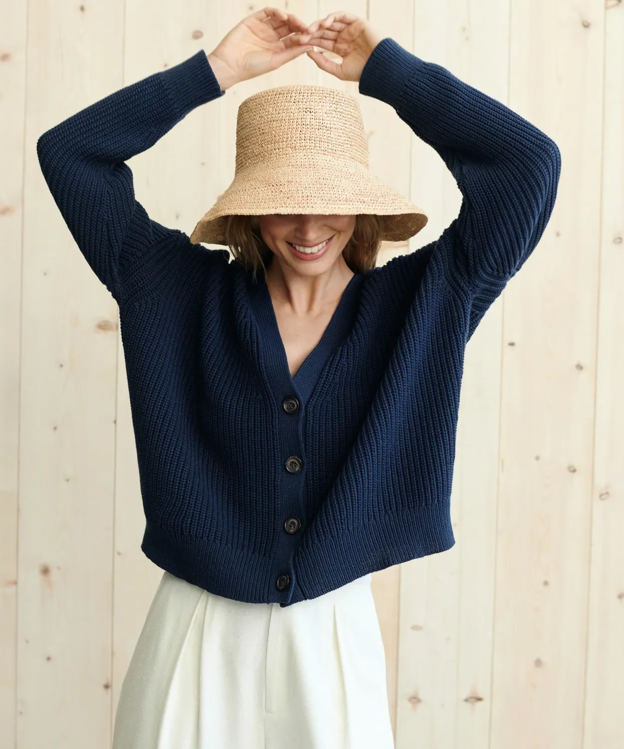 Clearance Cropped Cotton Cocoon Cardigan Women Cardigans