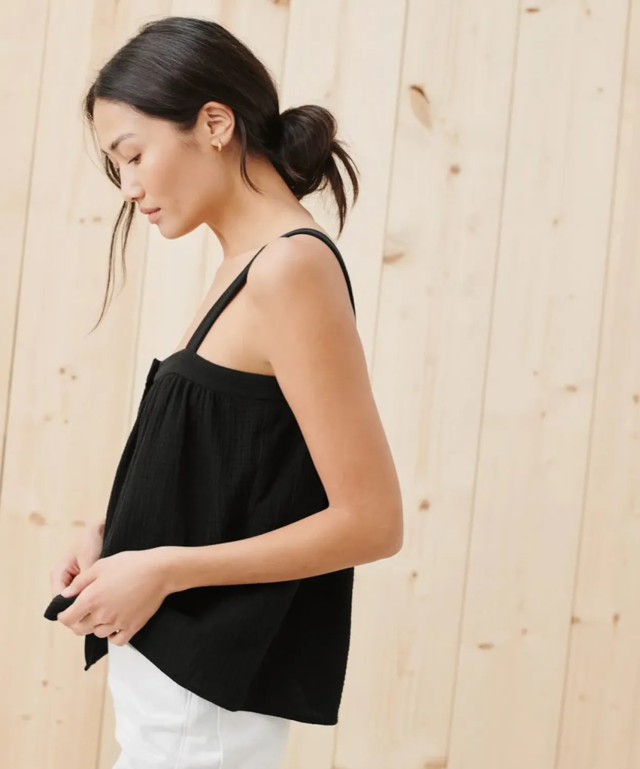 Hot Cypress Button Tank Women Tees & Tanks