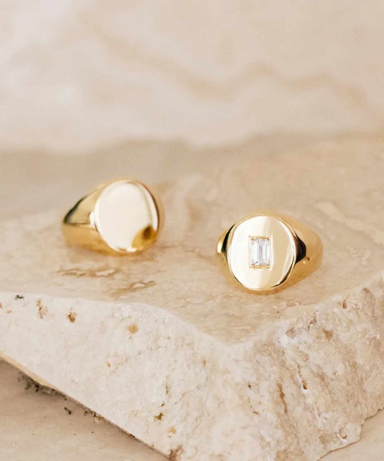 Fashion Gemma Baguette Signet Ring Women Jewelry