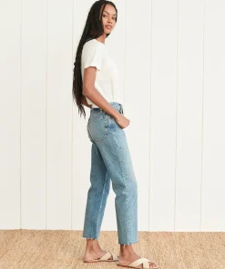 New High Rise Stove Pipe Jean Women Denim