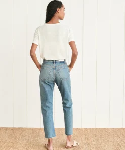 New High Rise Stove Pipe Jean Women Denim