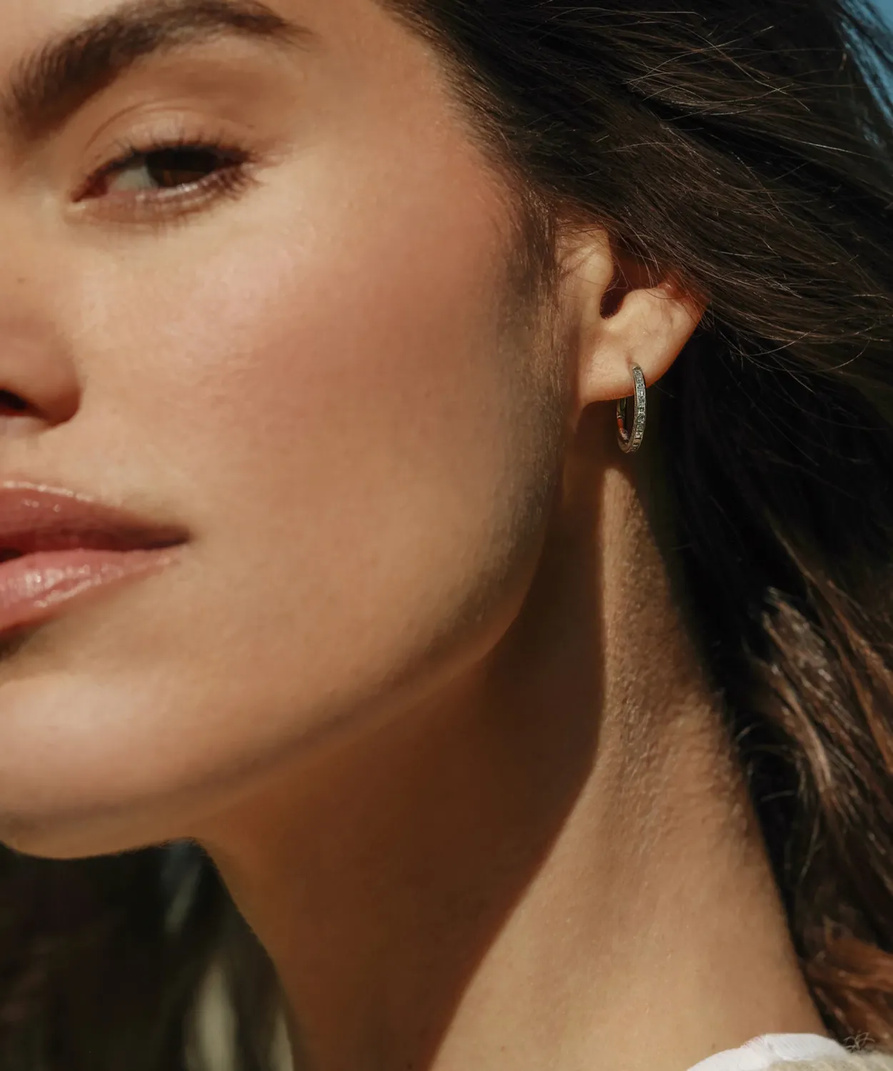 Hot Iris Diamond Hoops Women Jewelry