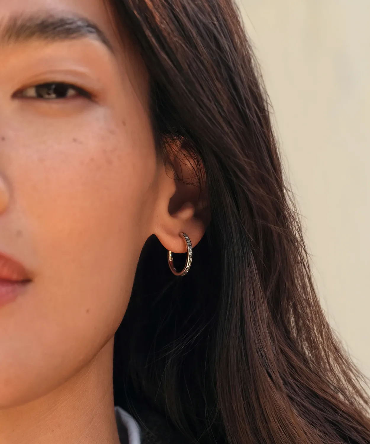 Hot Iris Diamond Hoops Women Jewelry