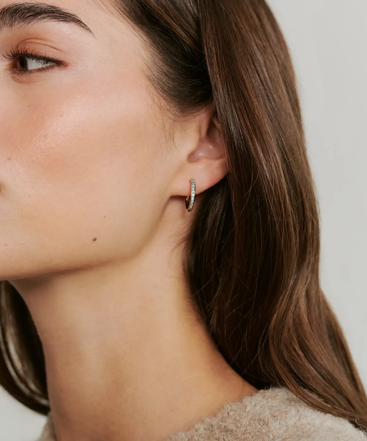 Hot Iris Diamond Hoops Women Jewelry