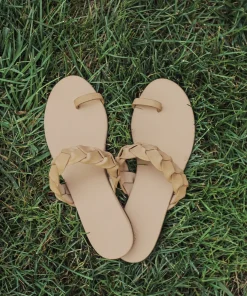 Discount Leather Braided Strap Sandal Women Swim & Beach