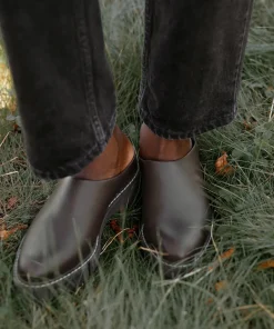 Fashion Leather Lug Mule Women Mules