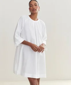 Discount Linen August Dress Women Long Sleeve Dresses
