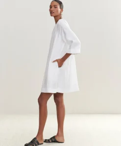 Discount Linen August Dress Women Long Sleeve Dresses