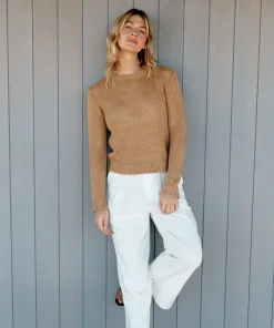Hot Linen Crewneck Women Sweaters