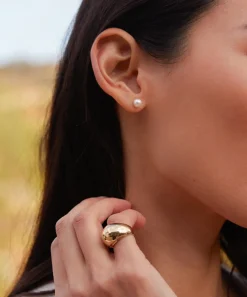 Hot Medium Loren Pearl Studs Women Jewelry