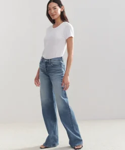 Clearance Mid Rise Wide Leg Women Denim