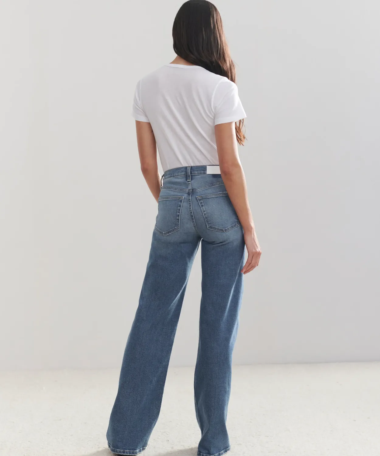 Clearance Mid Rise Wide Leg Women Denim