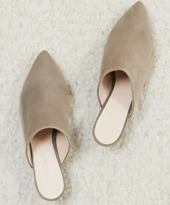 Outlet Oiled Leather Kitten Heel Mule Women Heels