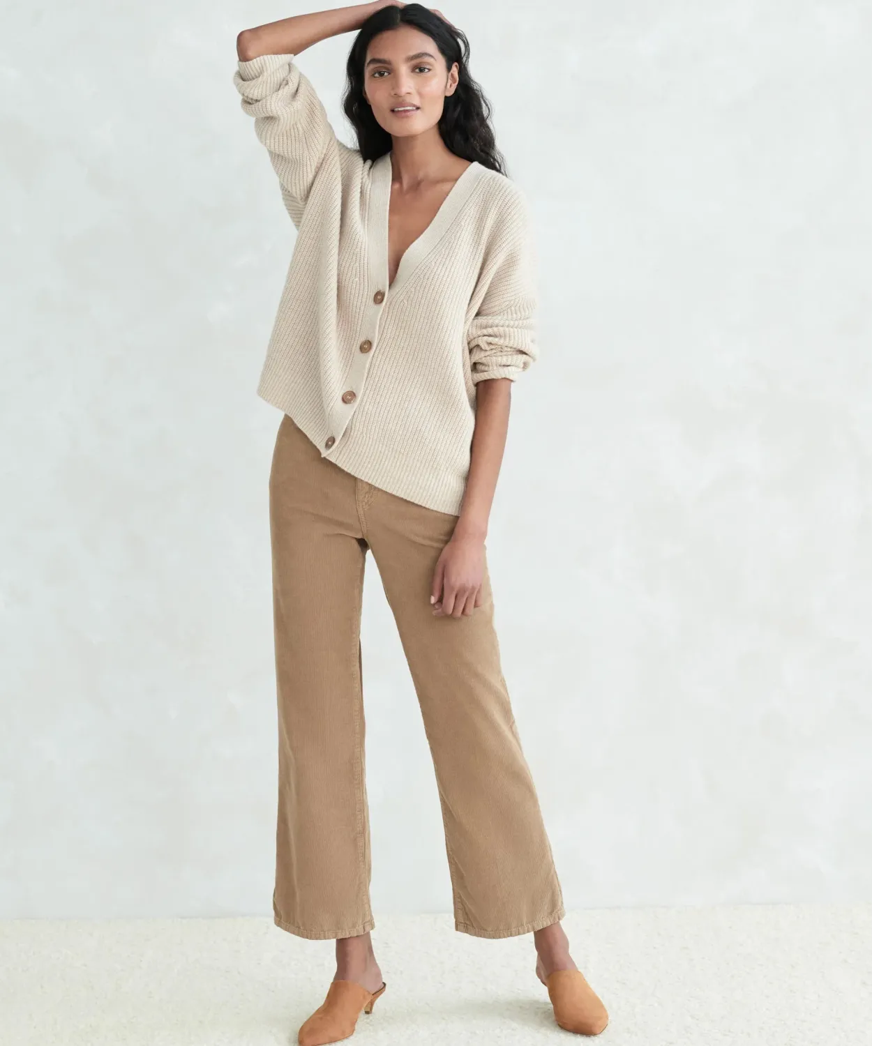 Fashion Oiled Leather Kitten Heel Mule Women Heels