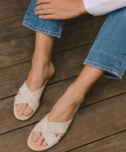 Clearance Raffia Crossover Sandal Women Swim & Beach