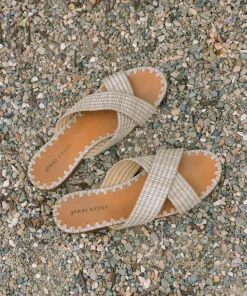 Clearance Raffia Crossover Sandal Women Swim & Beach