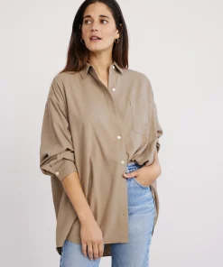 Fashion Relaxed Oversized Shirt Women Button-Ups