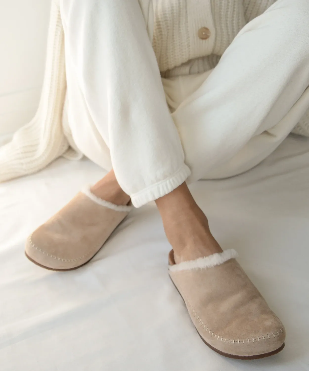 Fashion Shearling-Lined Moc Clog Women Flats