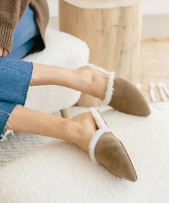 New Shearling-Lined Mule Women Flats