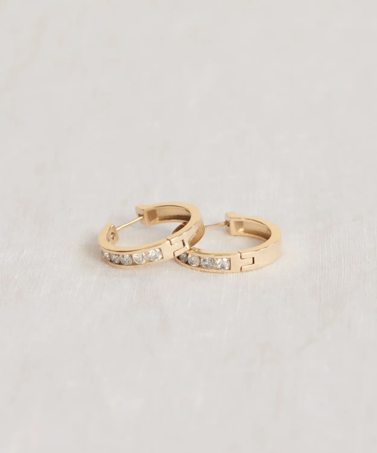 Fashion Stevie Grey Diamond Hoops Women Jewelry