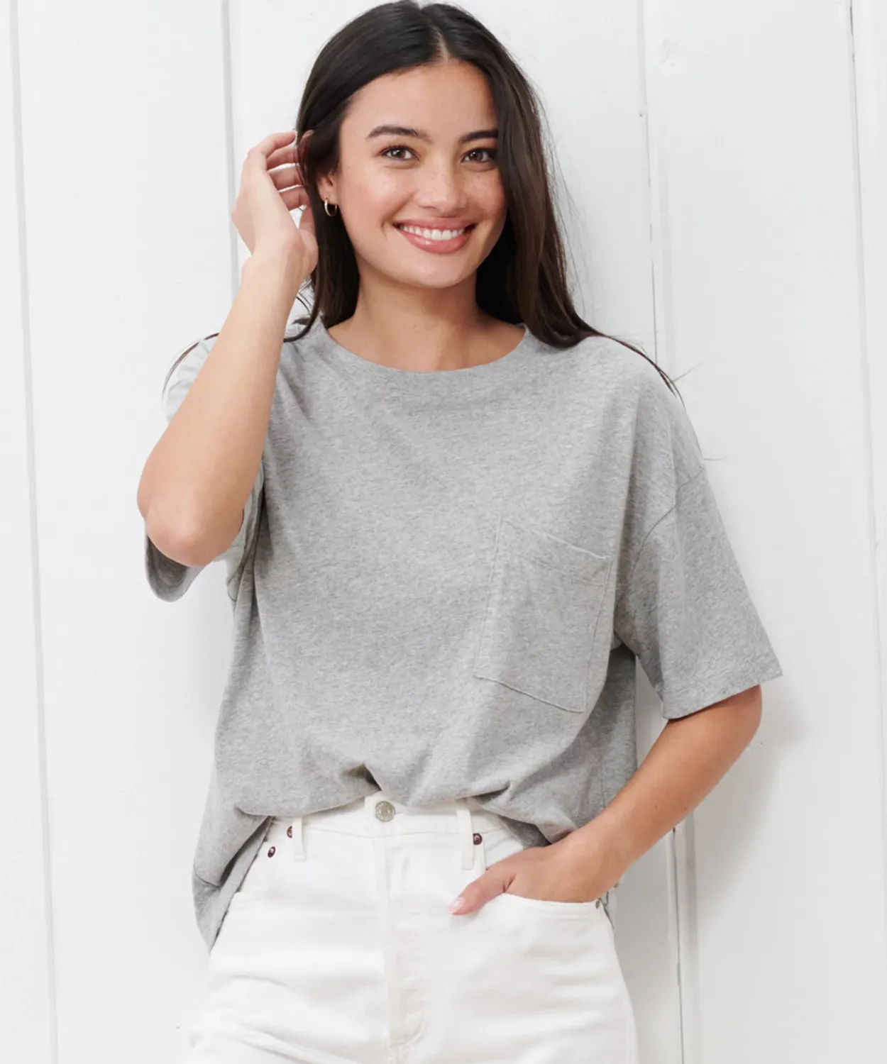 Fashion Vintage Pocket Tee Women Tees & Tanks